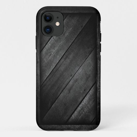 Zwarte Houten Patroon iPhone hoes (Achterkant)