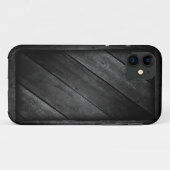 Zwarte Houten Patroon iPhone hoes (Achterkant (horizontaal))
