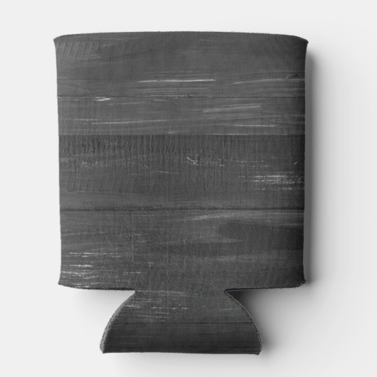 Zwarte houtextuurstrepen blikjeskoeler (Achterkant)