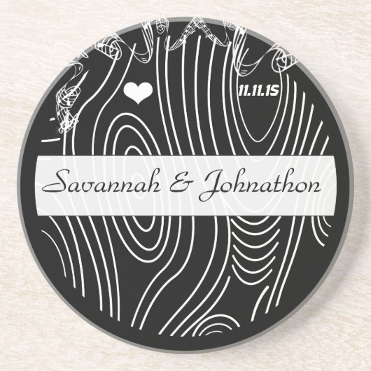 Zwarte houtkorrelboom sparen het Onderzetter Datum (Voorkant)