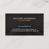 Zwarte houtmoderne minimale visitekaartjes (Achterkant)