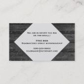 Zwarte houtnerf voor aannemer visitekaartje (Achterkant)