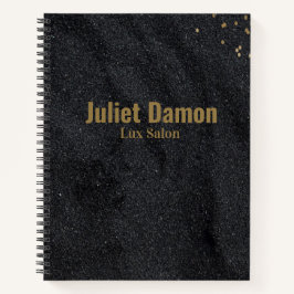 Zwarte houtskool gouden stippen notitieboek