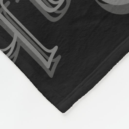 Zwarte houtskool grijs gepersonaliseerde typografi fleece deken (Hoek)