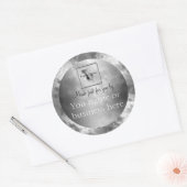 Zwarte houtskool Marmer gepersonaliseerd Rond Ronde Sticker (Envelop)
