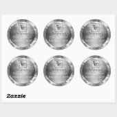 Zwarte houtskool Marmer gepersonaliseerd Rond Ronde Sticker (Vel)