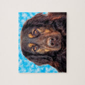 Zwarte Hovawart hond. Legpuzzel (Verticaal)