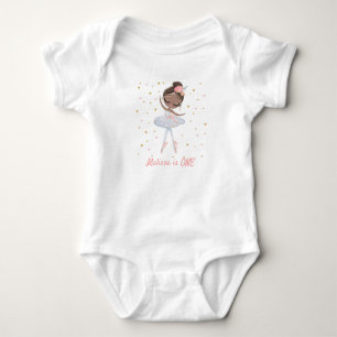 Zwarte huid ballerina tutu schattig meisje eerste romper