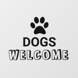 Zwarte huisdierpoot honden welkom raamsticker