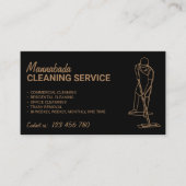 Zwarte Huishoudelijke Reinigingsdienst Mannen Scho Visitekaartje (Voorkant)