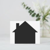 zwarte-huispictogram briefkaart (Staand voorkant)