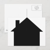 zwarte-huispictogram briefkaart (Voorkant / Achterkant)