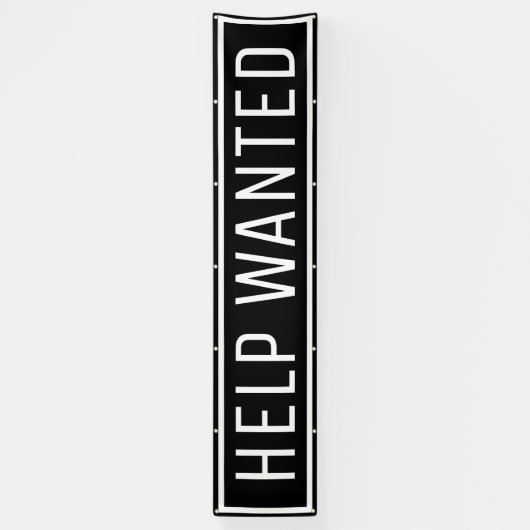 Zwarte Hulp Gezochte gebarentbanner Spandoek (Verticaal)