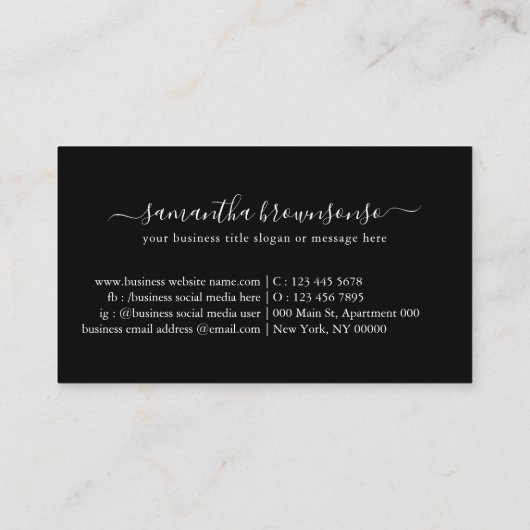 Zwarte Hunter Deer Skull Visitekaartje (Achterkant)