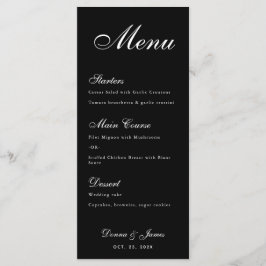 Zwarte Huwelijk Eenvoudig Wit Schrift Calligrafie Menu