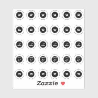 Zwarte Huwelijksgasten Maaltijdkeuze TM26 Sticker