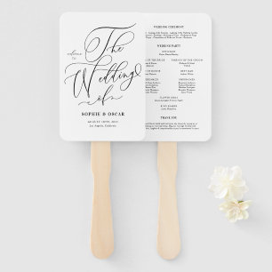 Zwarte Huwelijksprogramma's met Whimsical Calligra Handwaaier