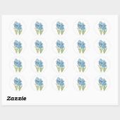 zwarte hyacinth flower klassieke ronde sticker (Vel)