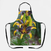 Zwarte hybride Aziatische lelie: Elegante bloemen Schort (Voorkant)