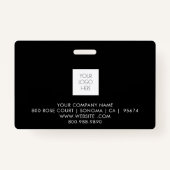 Zwarte ID-Kaart | Moderne minimalistische foto en  Badge (Achterkant)