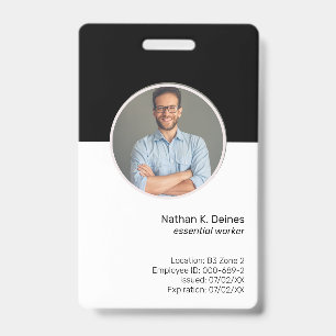 Zwarte ID Personeelsfoto ID Bedrijfsbeveiliging Badge