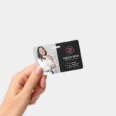 Zwarte identiteitskaart | Modern minimalistische o Badge (Handheld)