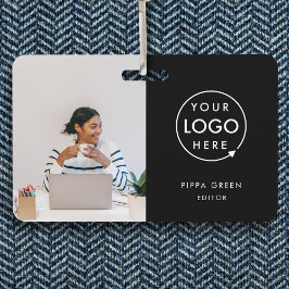 Zwarte identiteitskaart | Modern minimalistische o Badge