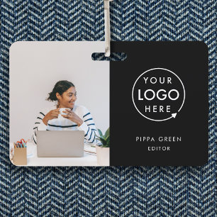 Zwarte identiteitskaart   Modern minimalistische o Badge