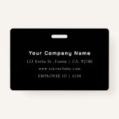 Zwarte identiteitskaart | Modern minimalistische o Badge (Achterkant)