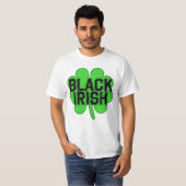 Zwarte Ieren met Big Shamrock voor St Patricks Day T-shirt (Voorkant volledig)