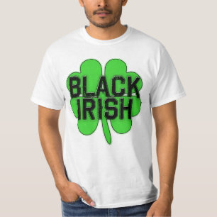 Zwarte Ieren met Big Shamrock voor St Patricks Day T-shirt