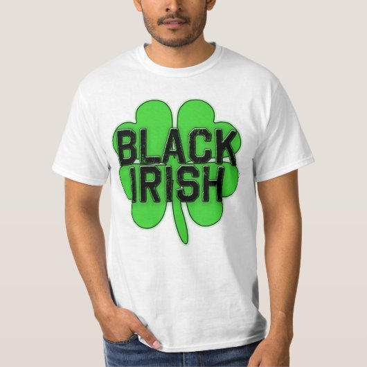 Zwarte Ieren met Big Shamrock voor St Patricks Day T-shirt (Voorkant)