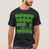 Zwarte Ieren met veel shamrocks T-shirt (Voorkant)