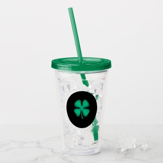 Zwarte Ierse acryltumbler Acryl Drinkbeker (Voorkant ijs)