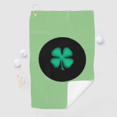 Zwarte Ierse cirkelgolfhanddoek Golfhanddoek (Insitu)