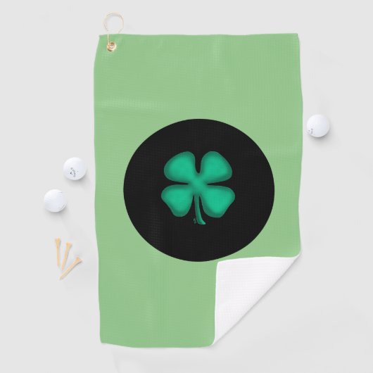 Zwarte Ierse cirkelgolfhanddoek Golfhanddoek (Insitu)