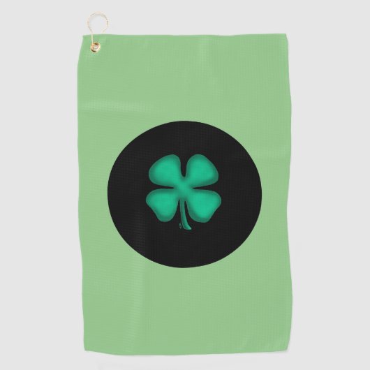 Zwarte Ierse cirkelgolfhanddoek Golfhanddoek (Voorkant)