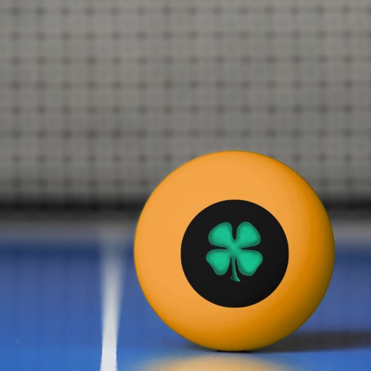 Zwarte Ierse gele gloed 1 ster pingpongbal (Net)