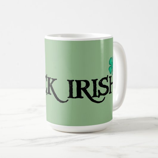 Zwarte Ierse grote groene mok (Voorkant rechts)