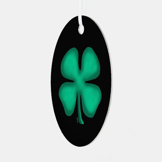 Zwarte Ierse ovale metalen ornament (Voorkant links)
