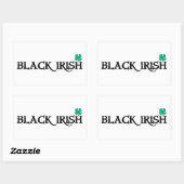 Zwarte Ierse rechthoekstickers Rechthoekige Sticker (Vel)