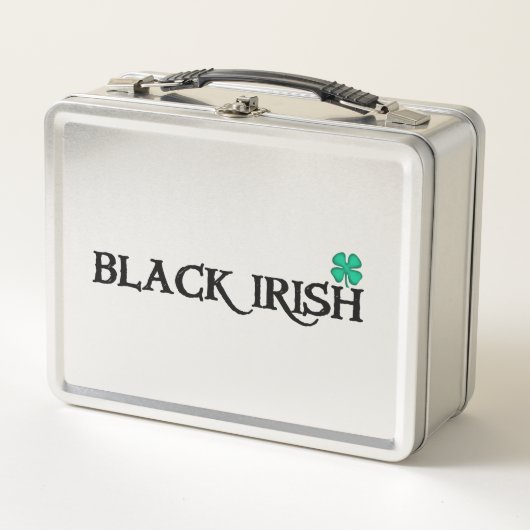 Zwarte Ierse roestvrijstalen lunchbox (Voorkant)