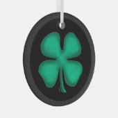 Zwarte Ierse ronde glazen ornament (Voorkant Rechts)