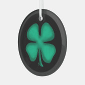 Zwarte Ierse ronde glazen ornament (Voorkant links)