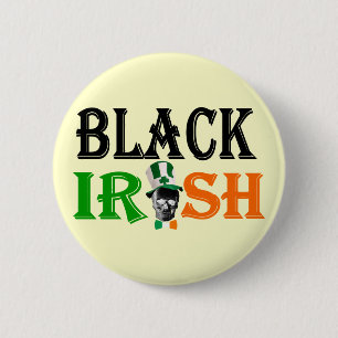 Zwarte Ierse St. Patrick's day Ronde Button 5,7 Cm