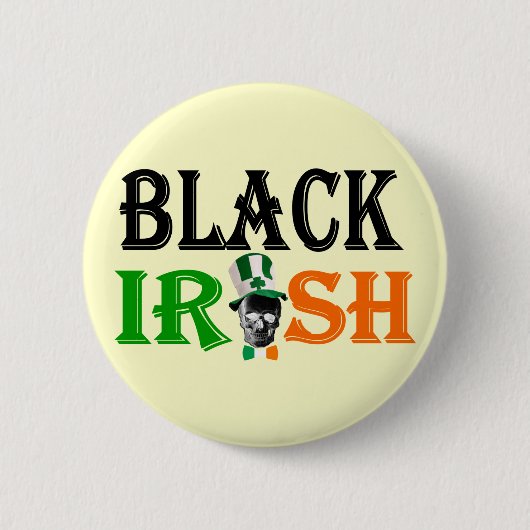 Zwarte Ierse St. Patrick's day Ronde Button 5,7 Cm (Voorkant)