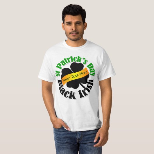 Zwarte Ierse St Patrick's day T-shirt (Voorkant volledig)