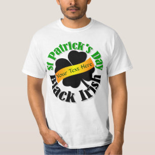 Zwarte Ierse St Patrick's day T-shirt