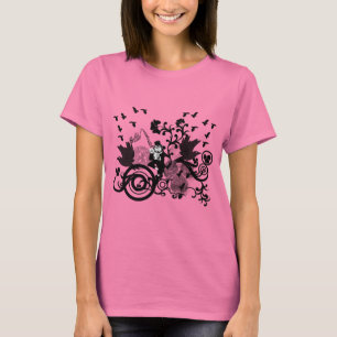 Zwarte Ierse Wervelingen en Leprechauns T-shirt