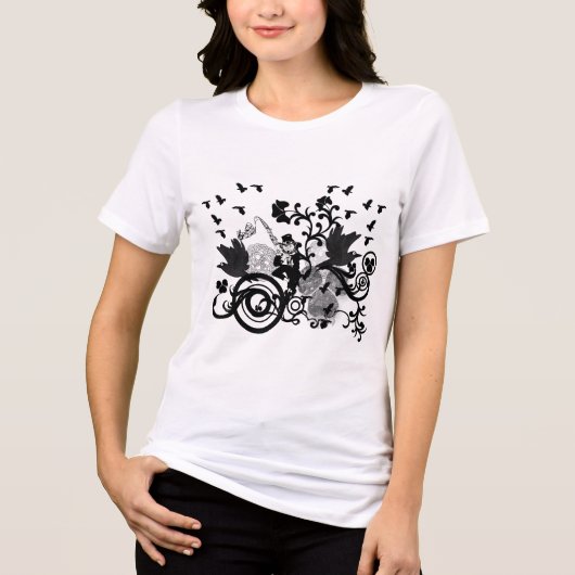 Zwarte Ierse Wervelingen en Leprechauns Tri-Blend Shirt (Voorkant)